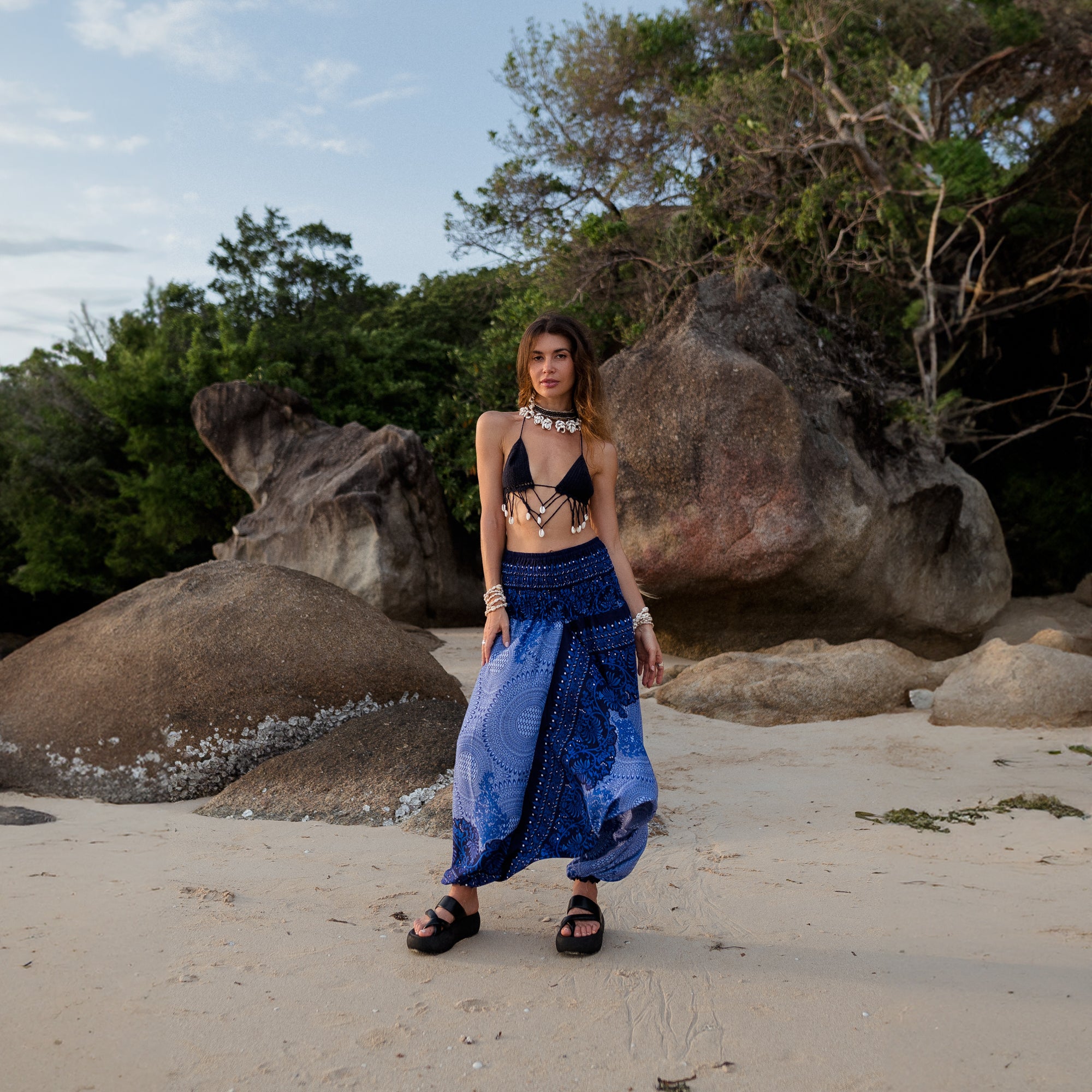 Harem Pants - Cute Mandala - Blue