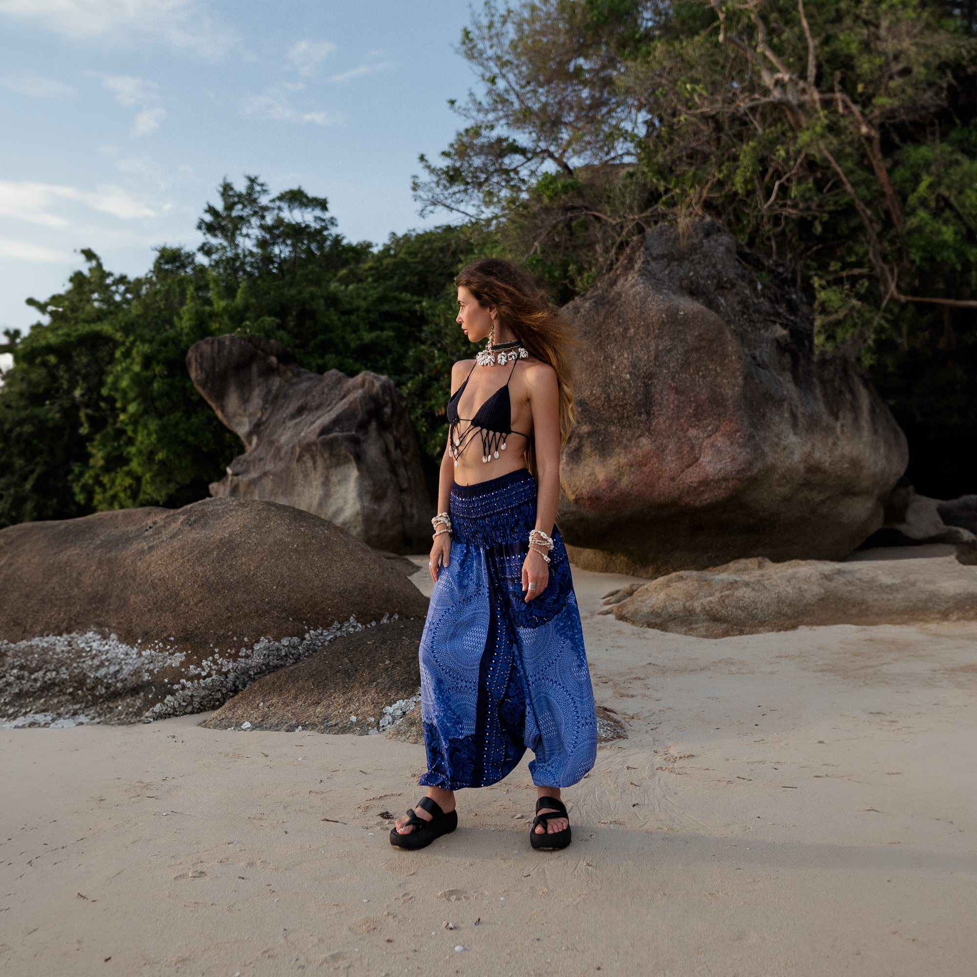 Harem Pants - Cute Mandala - Blue