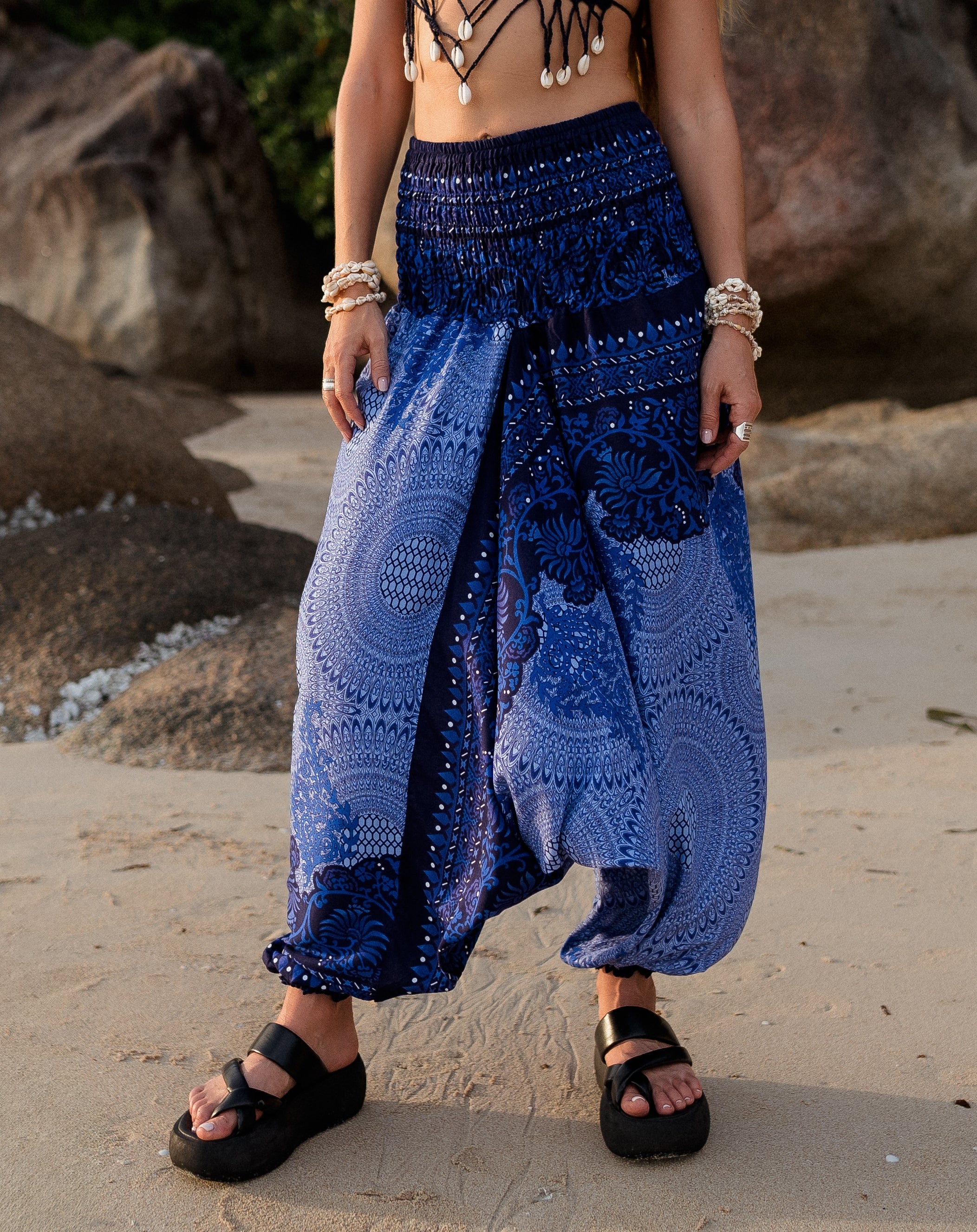 Harem Pants - Cute Mandala - Blue