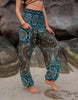 High Crotch Harem Pants - Geometric Mandala - Blue