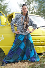 Harem Pants - Patchwork - Blue