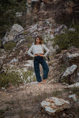 Cotton Stonewashed High Cut Harem Pants - Various Colours