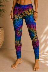 Tie Dye Leggings - Blue, Pink & Orange
