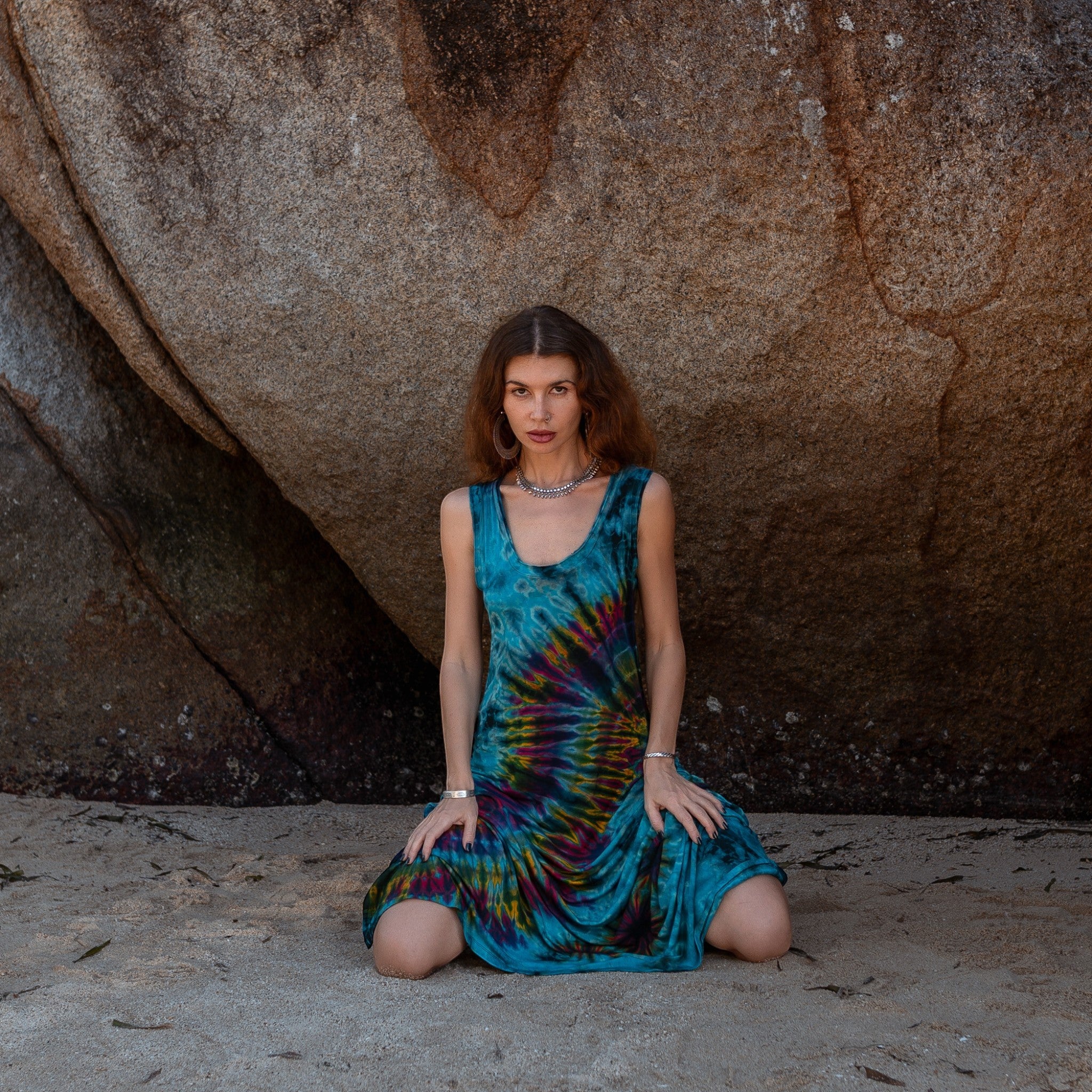 One of a kind tie dye boho dress