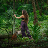 Elephant Print Warm Harem Blanket Pants with Pockets - Purple