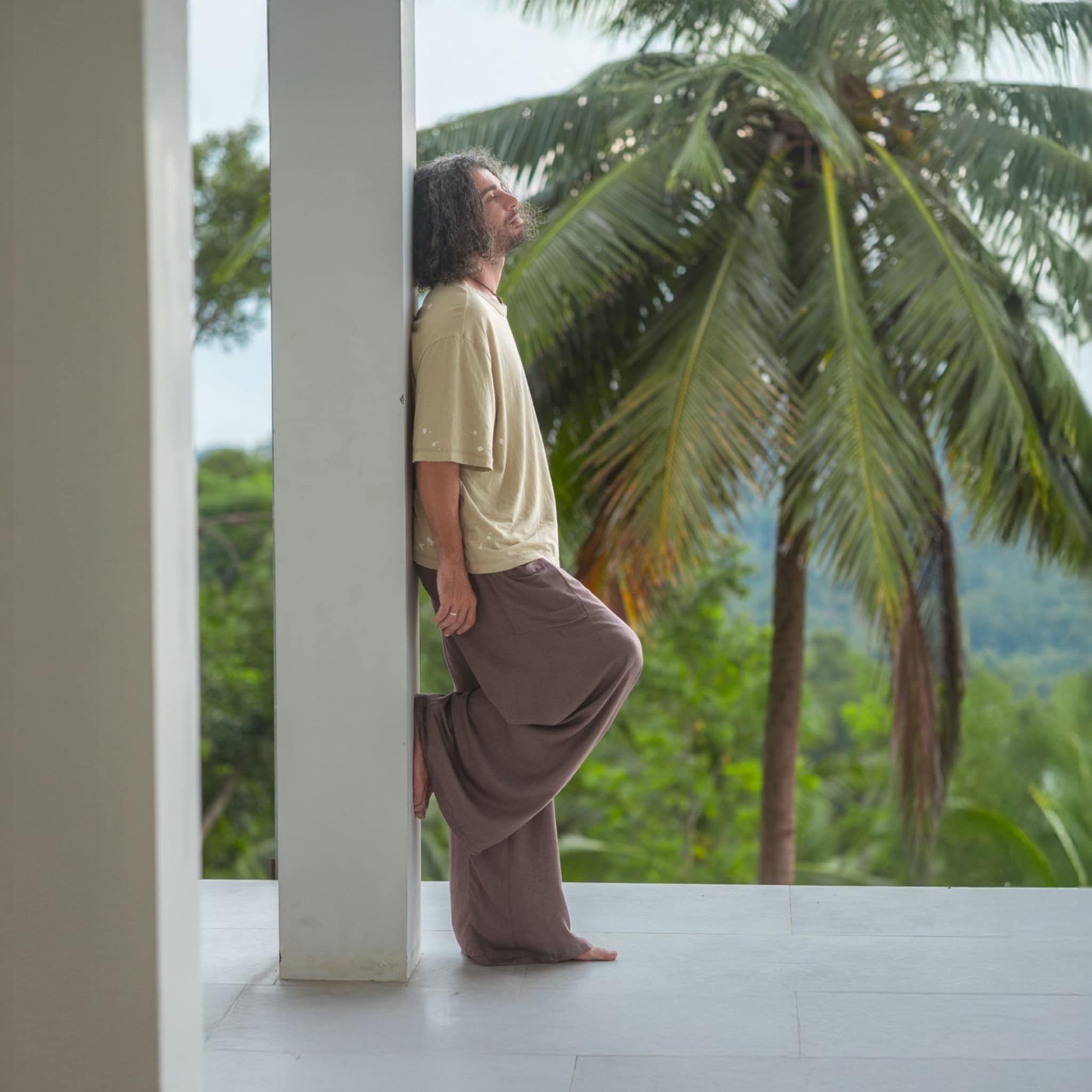 Brown Hemp Cotton Thai Fisherman Pants – Tall Boho Yoga Trousers