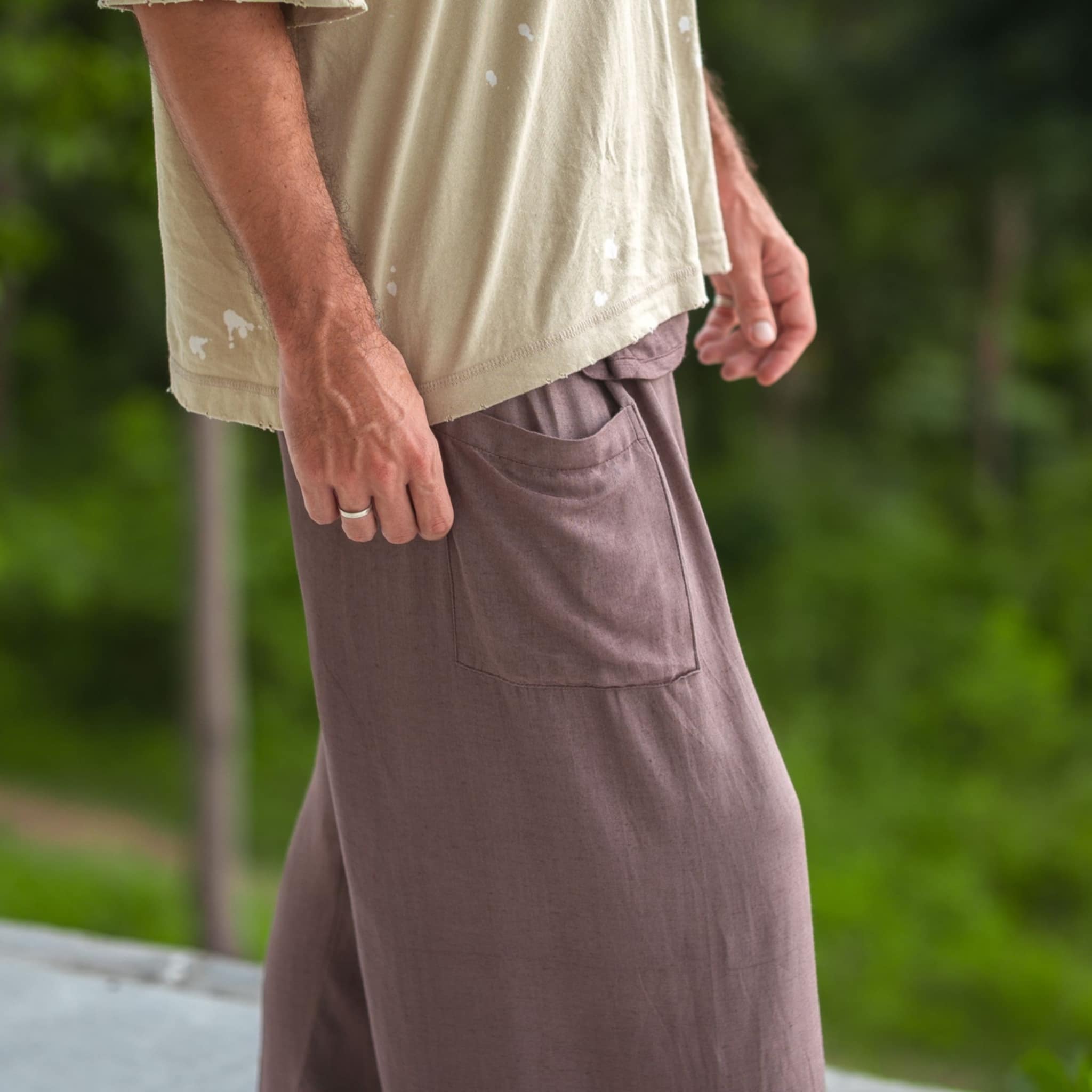Brown Hemp Cotton Thai Fisherman Pants – Tall Boho Yoga Trousers
