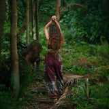 Elephant Print Warm Harem Blanket Pants with Pockets - Maroon/Burgundy