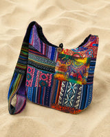 Large Multicolour Psychedelic Elephant Cotton Shoulder Bag