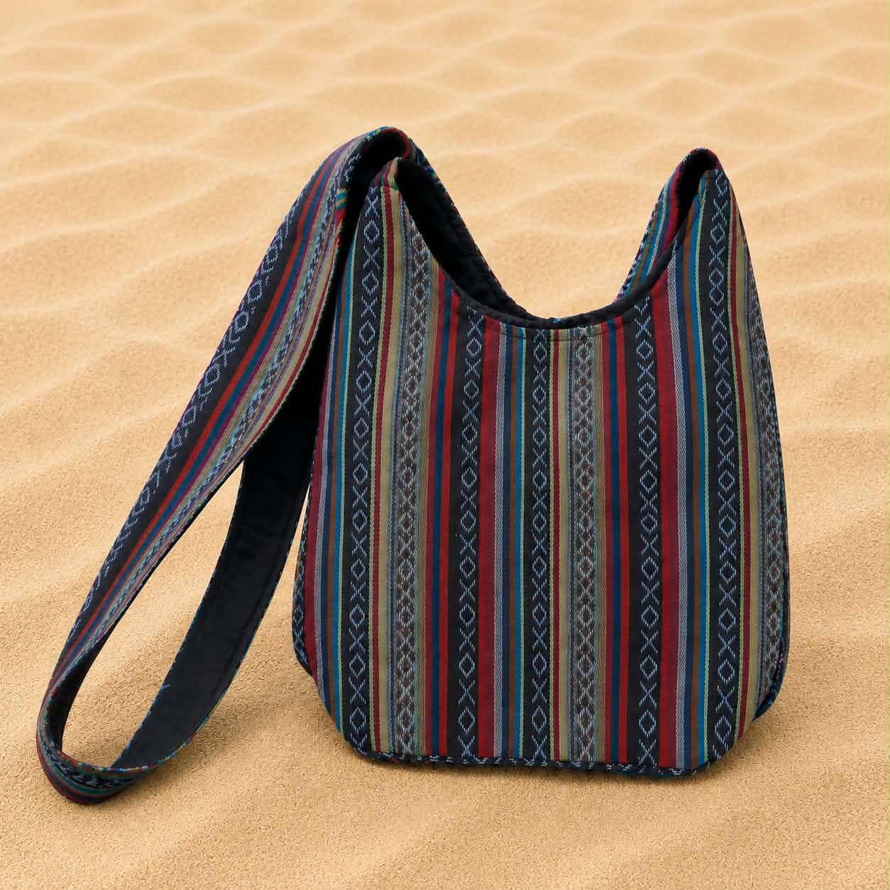 Large Psychedelic Mushroom Cotton Shoulder Bag