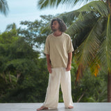 Cream Hemp Cotton Thai Fisherman Pants – Tall Boho Yoga Trousers