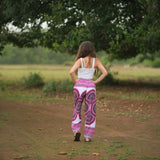 White Mandala High Cut Harem Pants - Pink