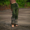 Elephant Print Warm Harem Blanket Pants with Pockets - Green