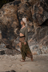 Harem Pants - Mandala Print - Green