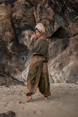 Harem Pants - Mandala Print - Green
