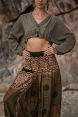 Harem Pants - Mandala Print - Green