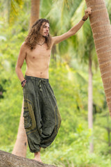 Harem Pants - Stonewashed Swirl Pocket - Green