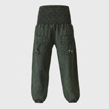 Cotton Stonewashed High Cut Harem Pants - Various Colours
