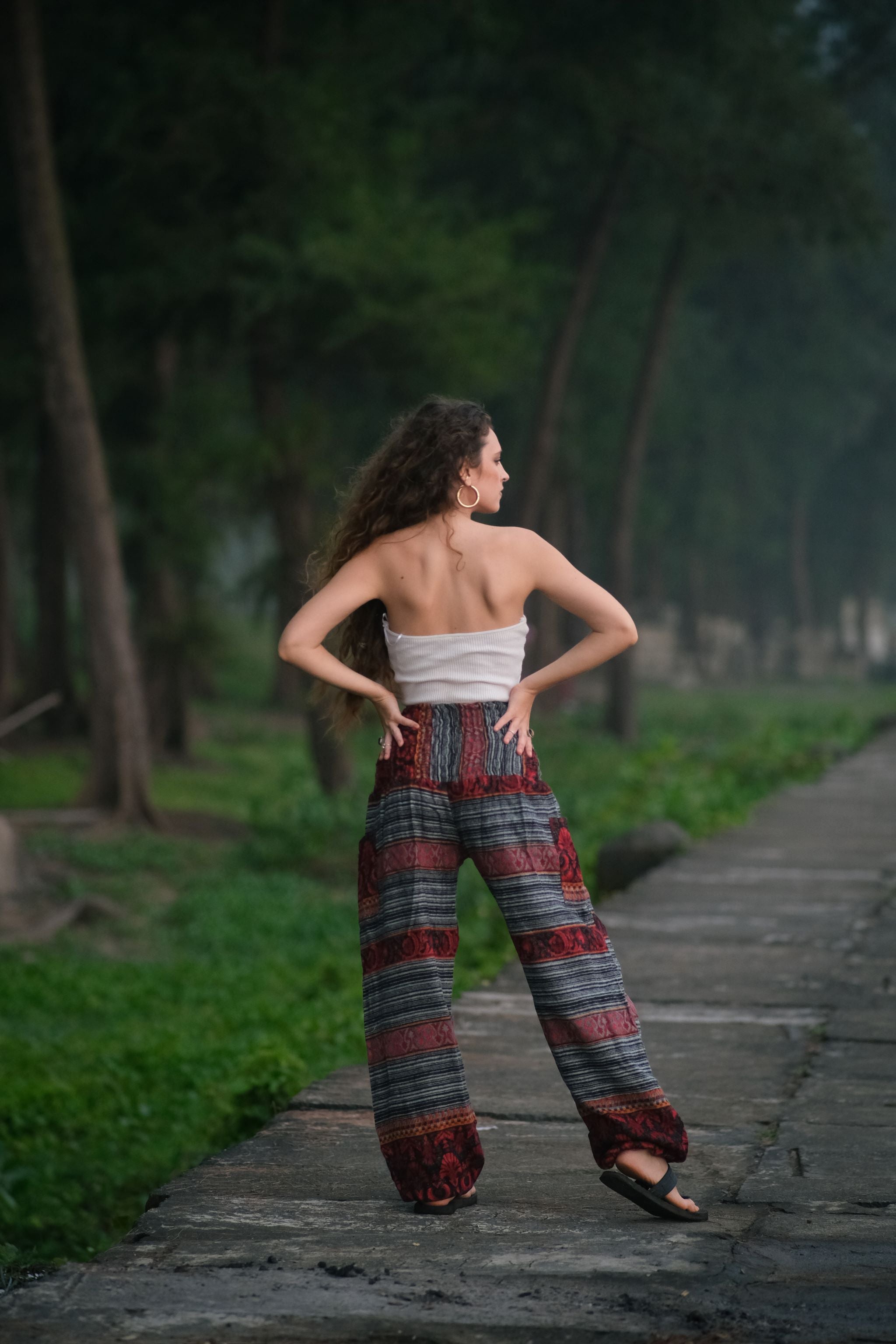 Warm Blanket Trousers - Striped - Grey