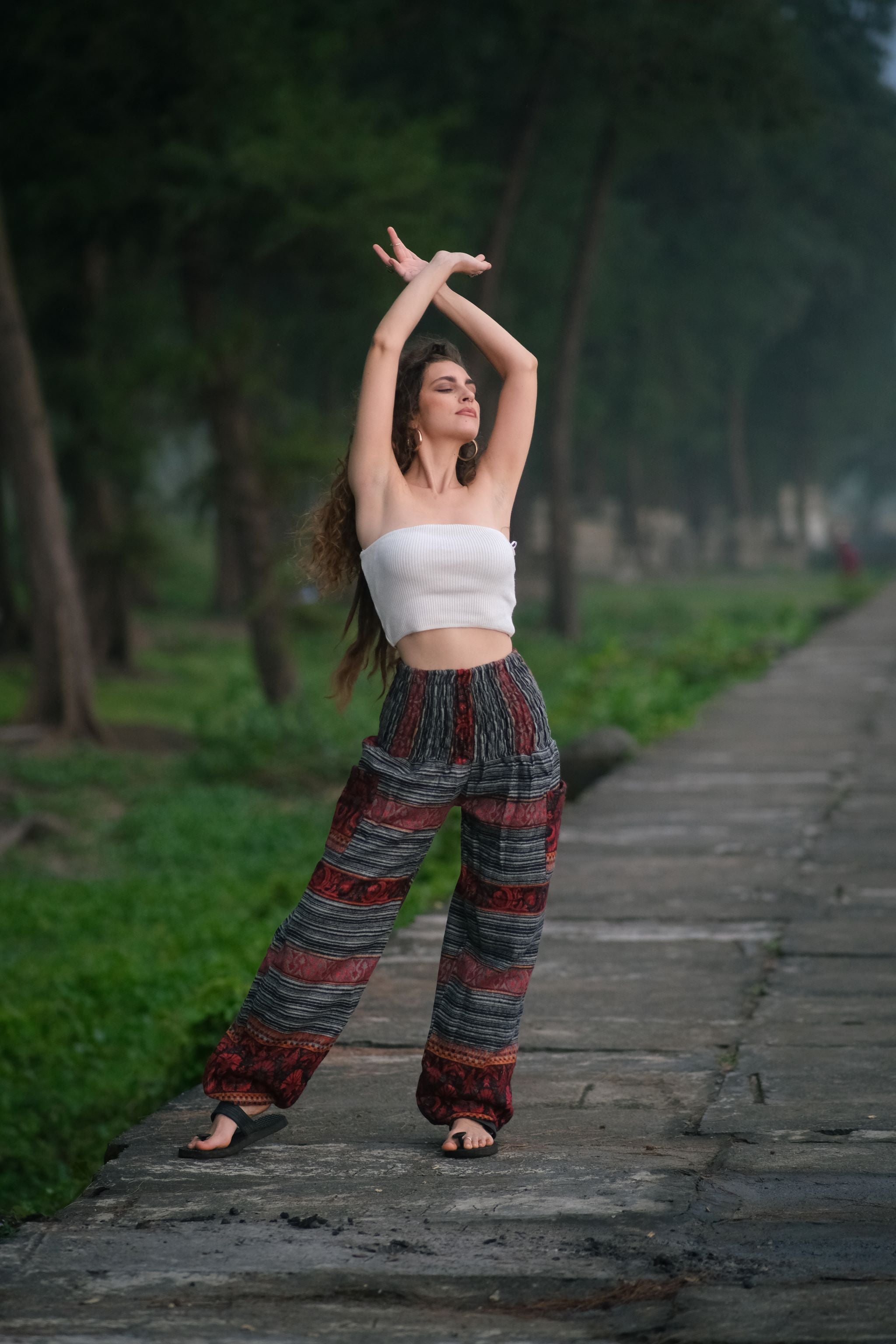 Warm Blanket Trousers - Striped - Grey