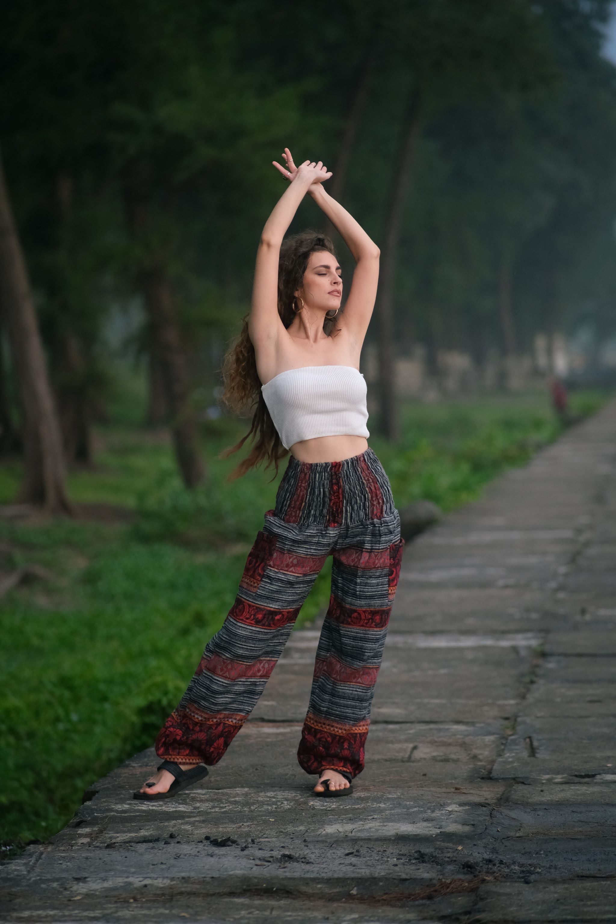 Warm Blanket Trousers - Striped - Grey