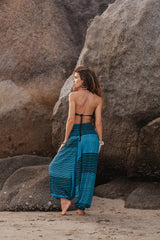 Harem Pants - Striped - Blue/Black