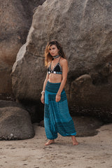 Harem Pants - Striped - Blue/Black