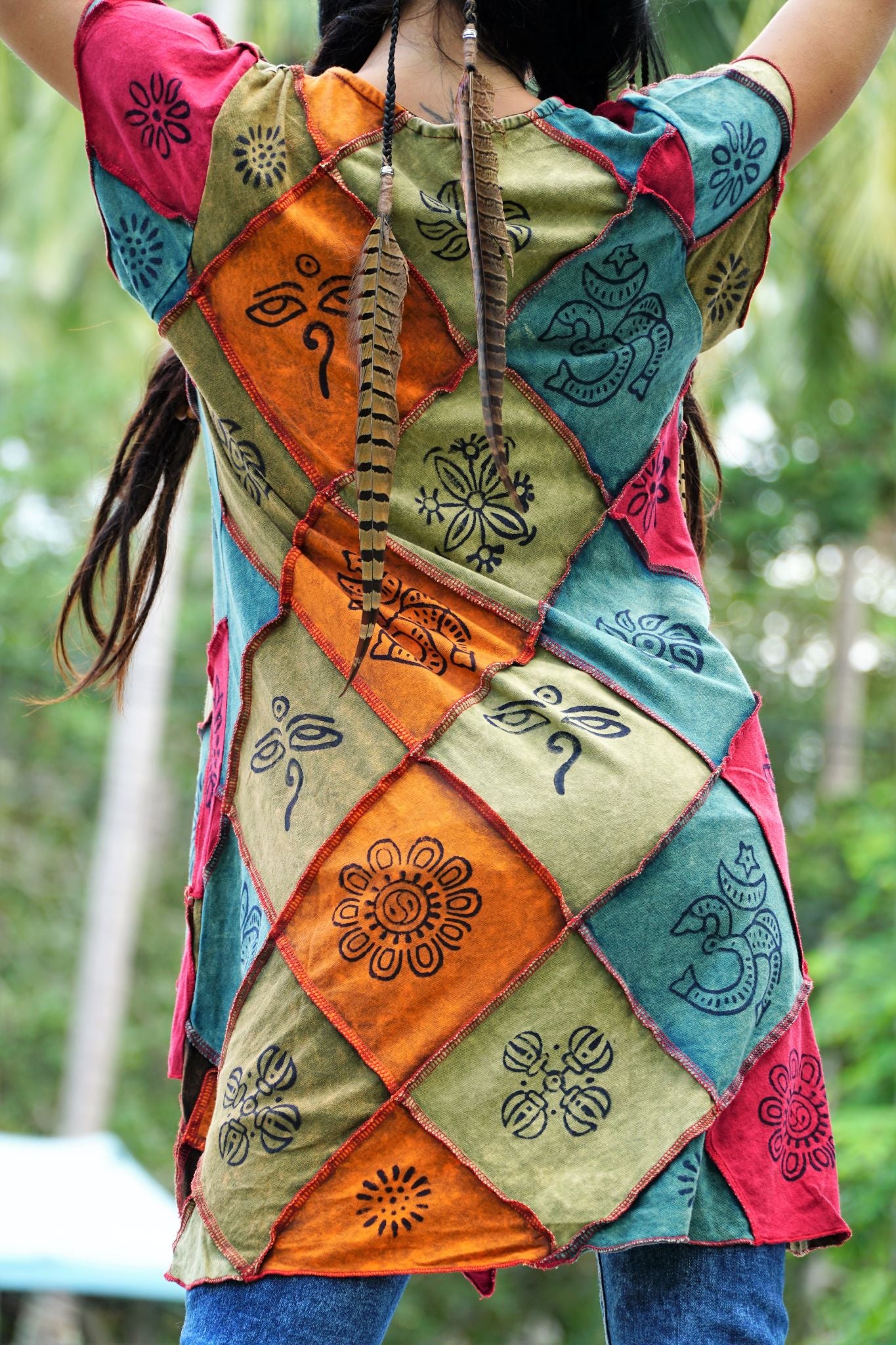 Stonewashed Earthy Tone Pixie Hem Top | Boho Festival Top