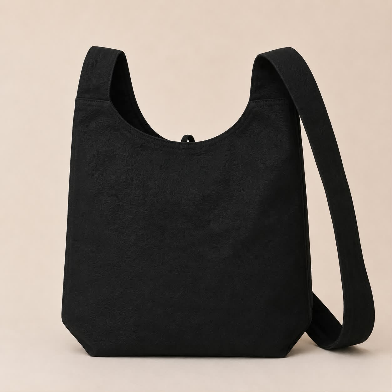 Large Black Cotton Flower of Life Shoulder Bag