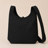 Large Black Cotton Flower of Life Shoulder Bag