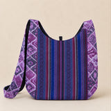 Large Purple Psychedelic Paisley Boho Hippie Shoulder Bag