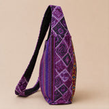Large Purple Psychedelic Paisley Boho Hippie Shoulder Bag