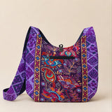 Large Purple Psychedelic Paisley Boho Hippie Shoulder Bag