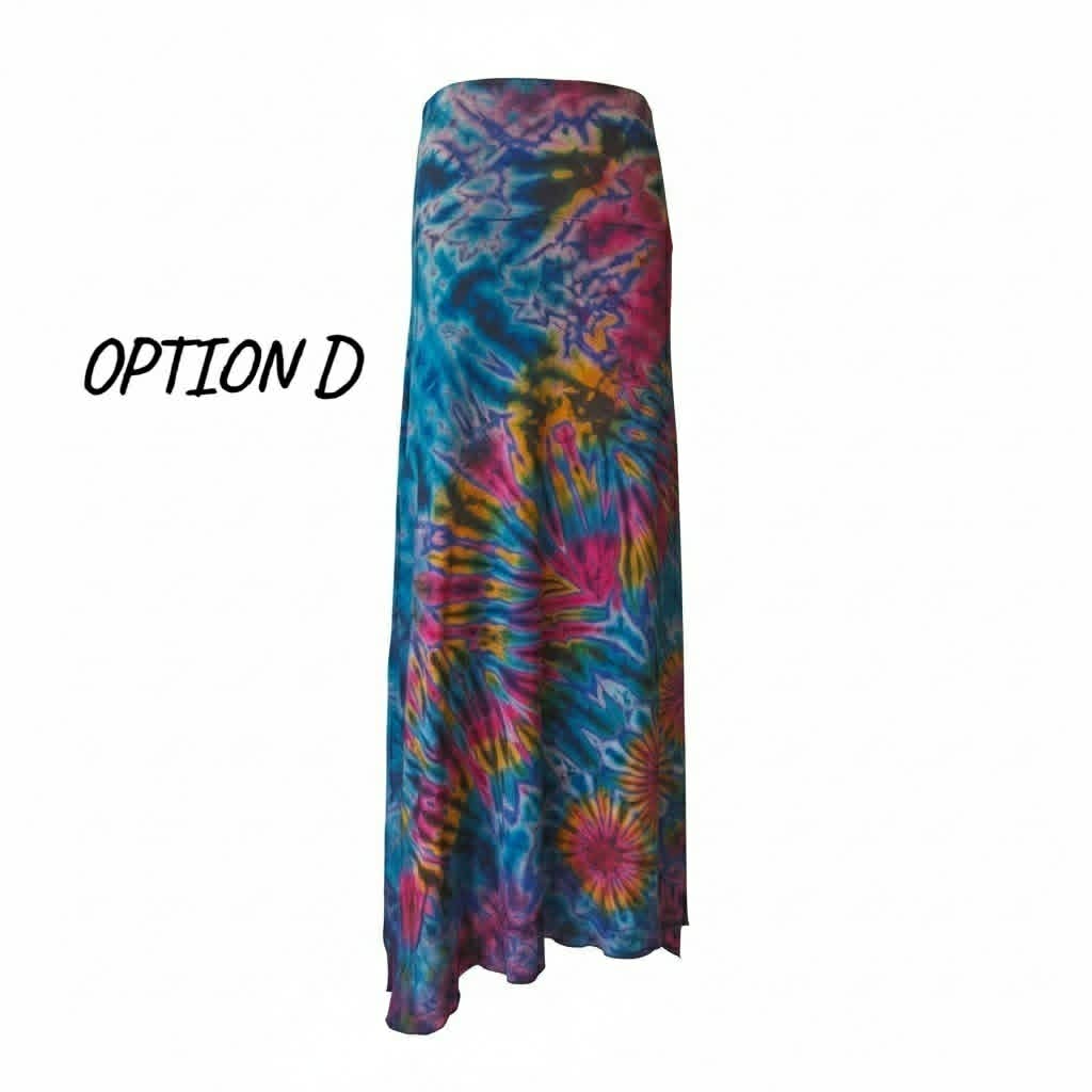 Tie Dye Maxi Skirt | Unique Boho Festival Skirt with Stretchy Waist