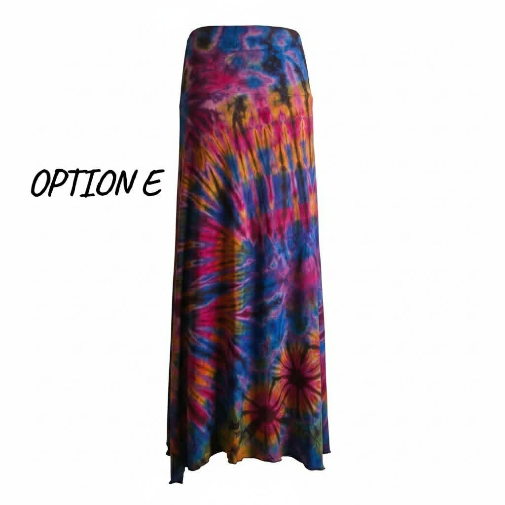 Tie Dye Maxi Skirt | Unique Boho Festival Skirt with Stretchy Waist