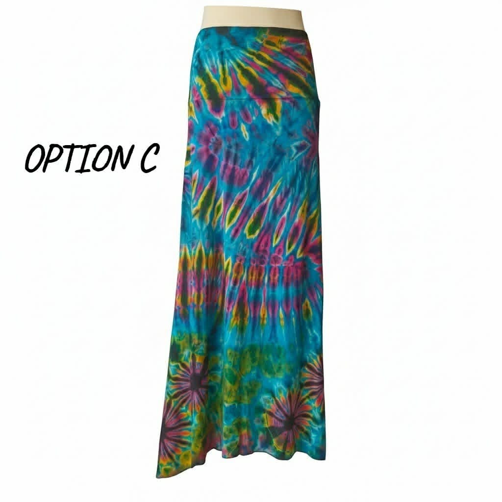 Tie Dye Maxi Skirt | Unique Boho Festival Skirt with Stretchy Waist