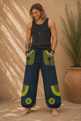 Men's Baggy Cotton Trousers – Patchwork Spiral