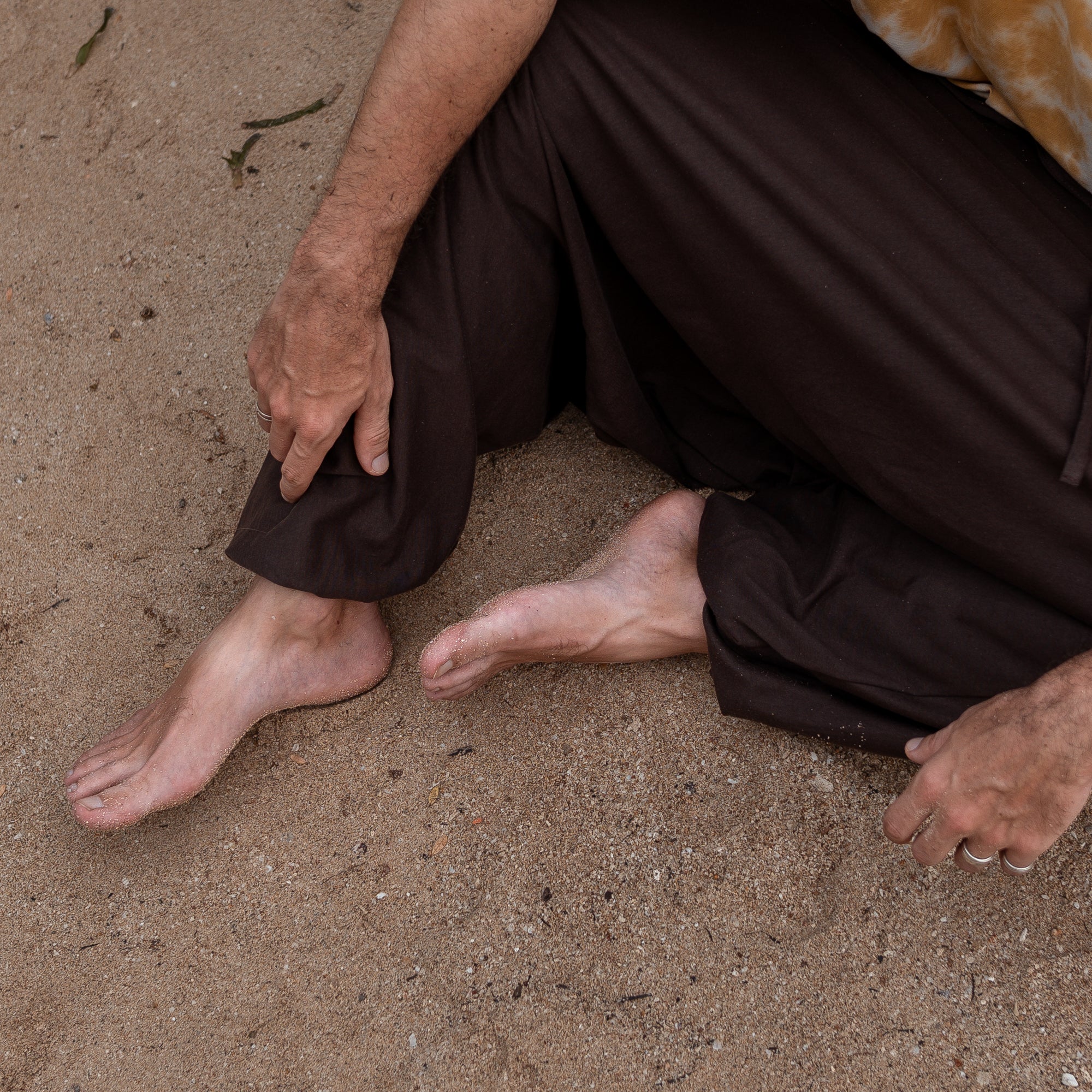Men’s Cotton Harem Pants – Solid Brown | Boho Yoga Festival Trousers