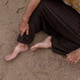 Men’s Cotton Harem Pants – Solid Brown | Boho Yoga Festival Trousers