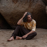 Men’s Cotton Harem Pants – Solid Brown | Boho Yoga Festival Trousers