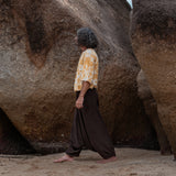 Men’s Cotton Harem Pants – Solid Brown | Boho Yoga Festival Trousers