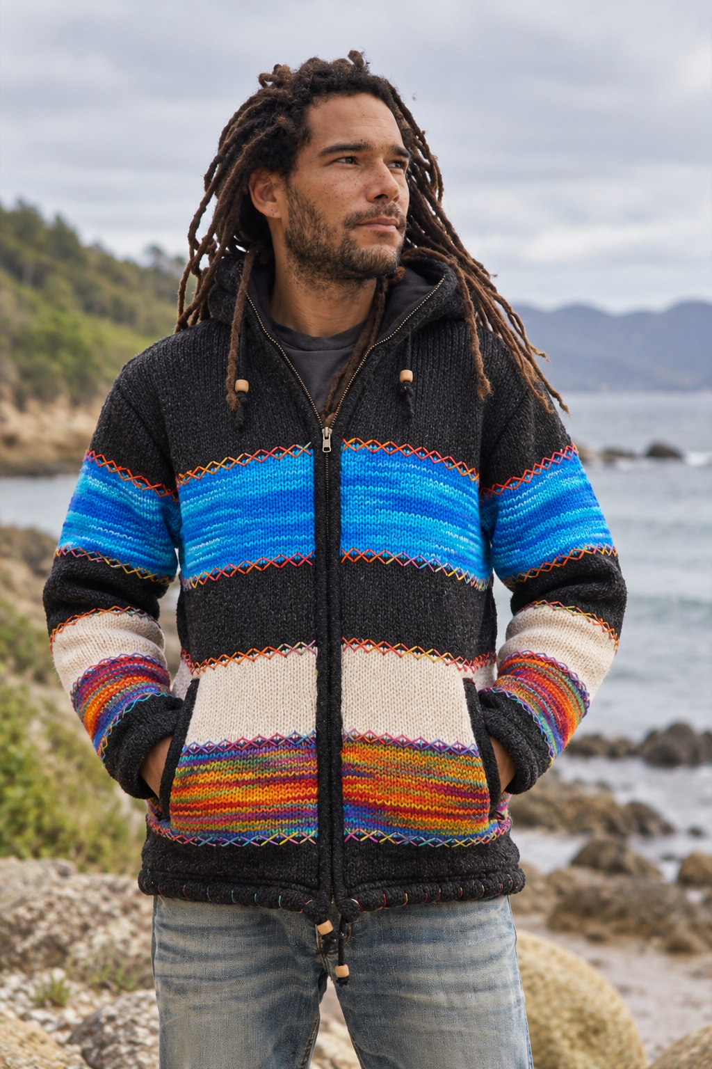 Wool Jacket - Charcoal - Rainbow - Various Colours