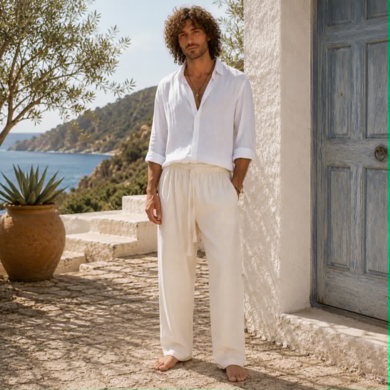 Hemp & Cotton Baggy Summer Trousers - Various Colours