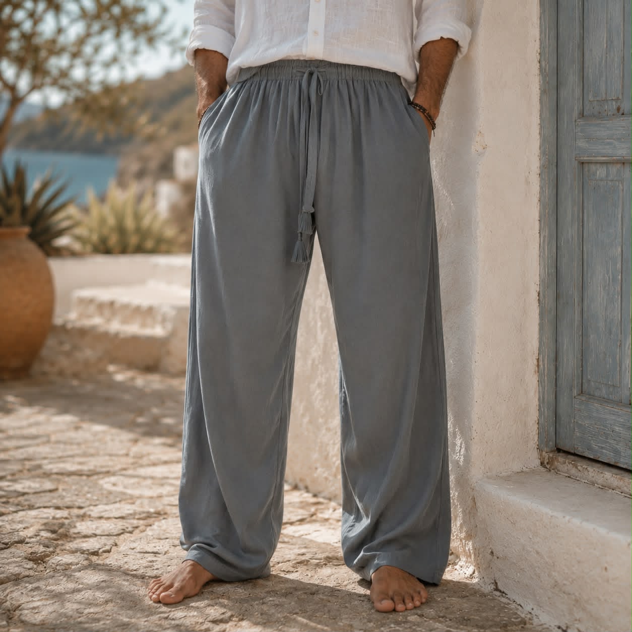 Hemp & Cotton Baggy Summer Trousers - Various Colours