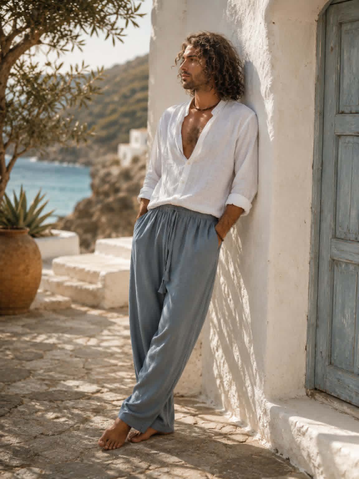 Hemp & Cotton Baggy Summer Trousers - Various Colours