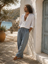 Hemp & Cotton Baggy Summer Trousers - Various Colours