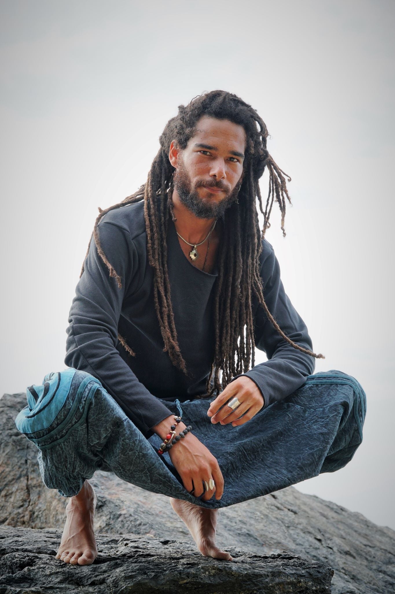 Harem Pants - Stonewashed Ohm - Blue