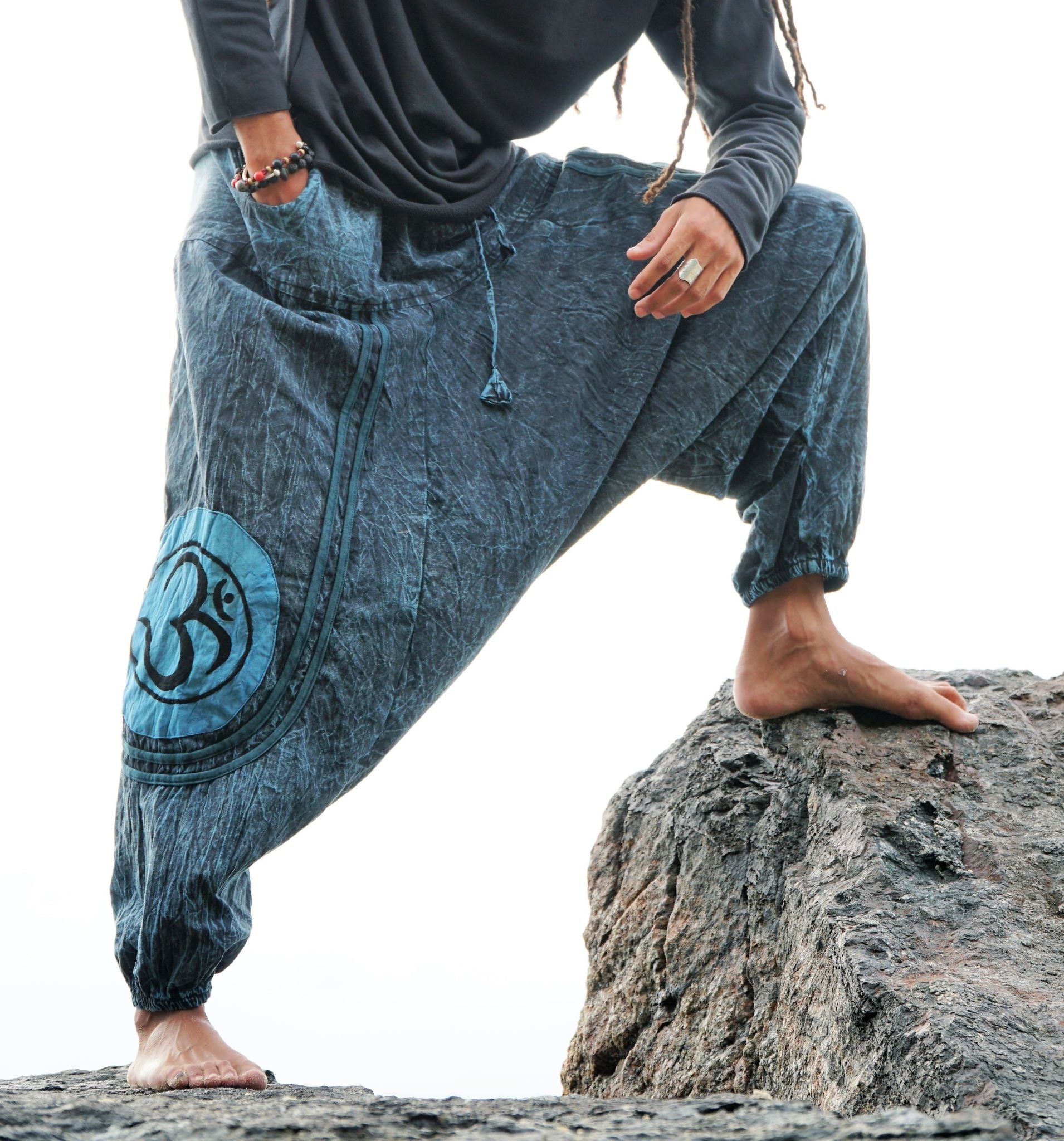 Harem Pants - Stonewash Ohm - Blue