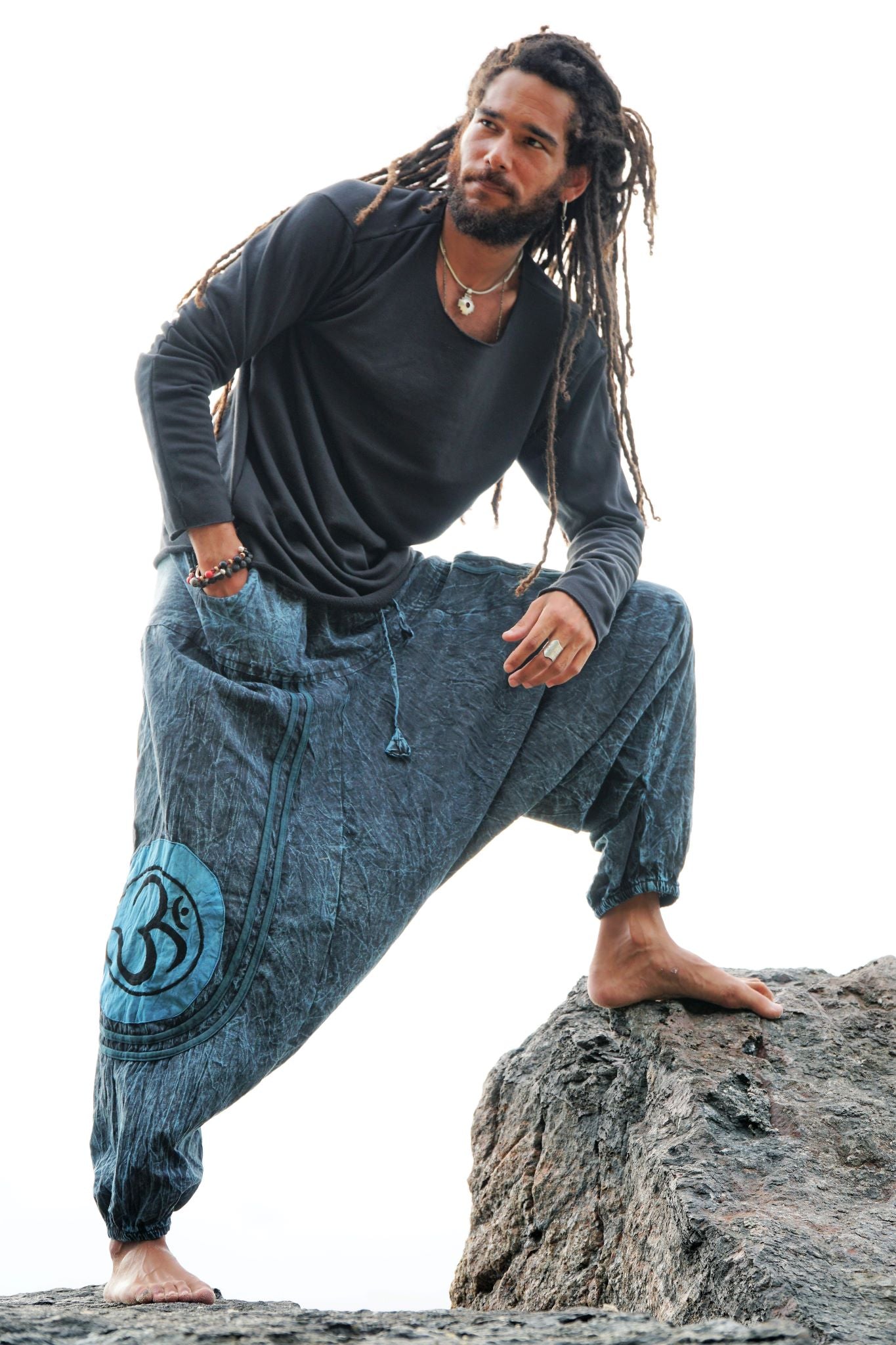 Harem Pants - Stonewash Ohm - Blue