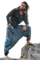 Harem Pants - Stonewashed Ohm - Blue